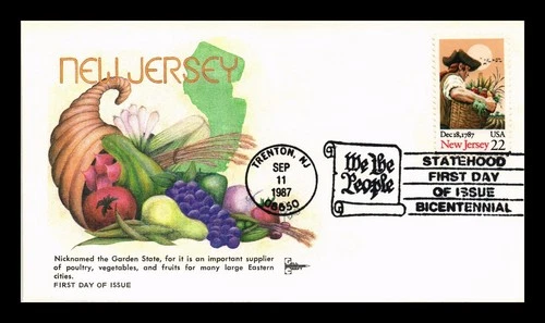 US COVER NEW JERSEY STATEHOOD BICENTENNIAL FDC GILL CRAFT CACHET