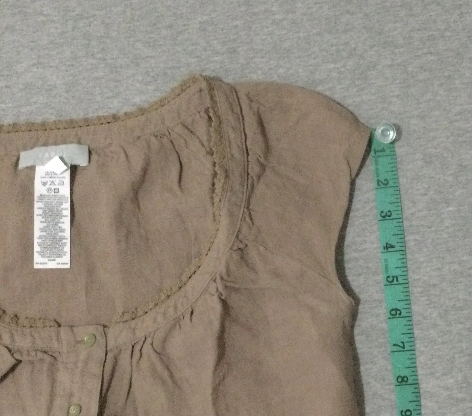 Blusa Top Farhi By Nicole Farhi Mujer Talla M 100% Lino Blanco EE. UU. 6 Foto 2 de 4