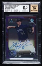 2016 Bowman Draft Chrome Pick Purple Refractor /250 Riley Pint BGS 8.5 Auto 1b0