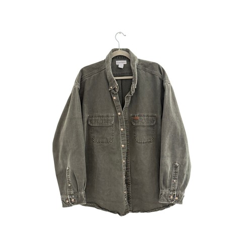Carhartt Mens 3XL Button Down Work Shirt Jacket Shacket Cotton Long Sleeve - Bild 2 von 10
