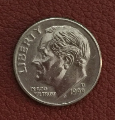 1999 D  Roosevelt Dime - Actual coin - Free shipping.