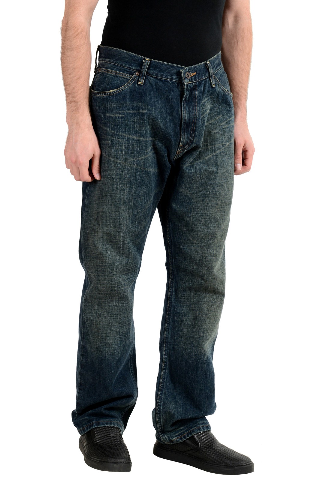 Nautica Jeans Co. Men's Blue Straight Fit Distressed Jeans sz 36X30 image 2