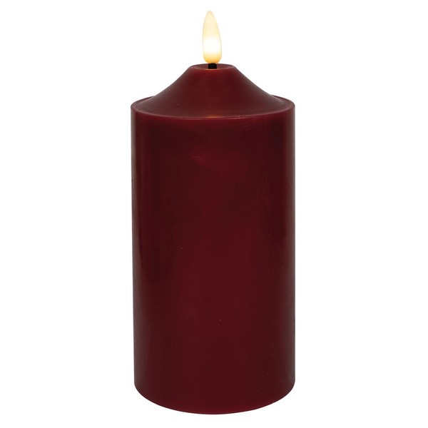 Led-Echtwachskerze Flamme Timer Flackernd Dunkelrot Real Star Trading 064-06-image
