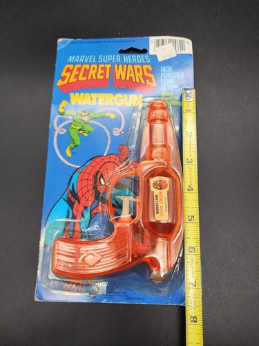Pistola ad acqua Spider-Man Marvel Super Heroes Secret Wars 1984 vintage sigillata nuova - Foto 10 di 10