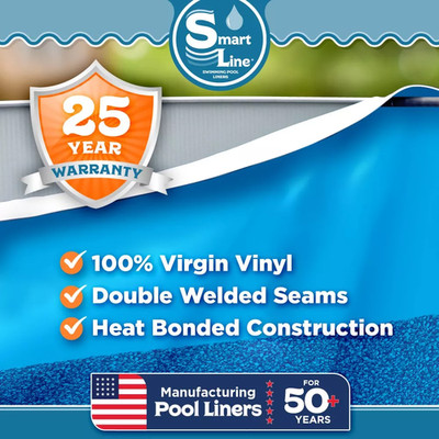 SmartLine Pebble Bottom 25 Gauge Overlap Swimming Pool Liner - Choose Size