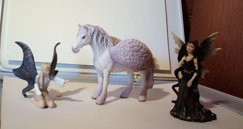 Hermoso caballo Pegaso con brillo más dos hadas diferentes Foto 3 de 3