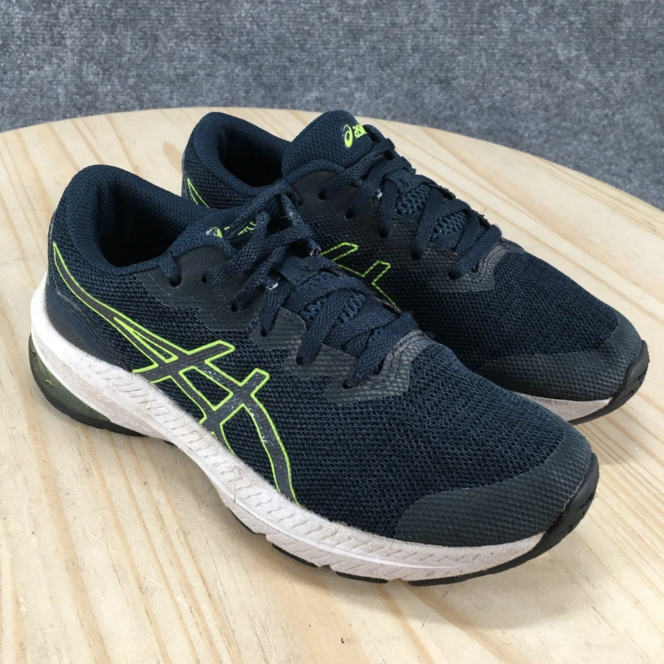 Tênis esportivo ASICS Running Shoes Youth 2.5 azul verde GT 1000 malha 1014A237 - Imagem 3 de 4