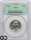 1936 Washington Quarter PROOF PCGS PR 63 ** Old Green Label!
