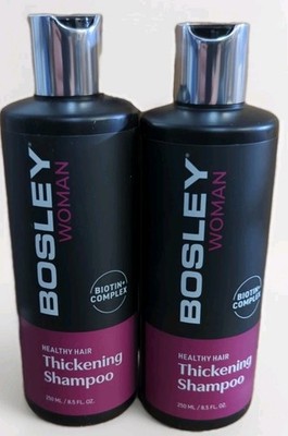 Lot Of 2 Bosley WOMAN Healthy Hair Thickening Shampoo 8.5 oz W/Biotin+