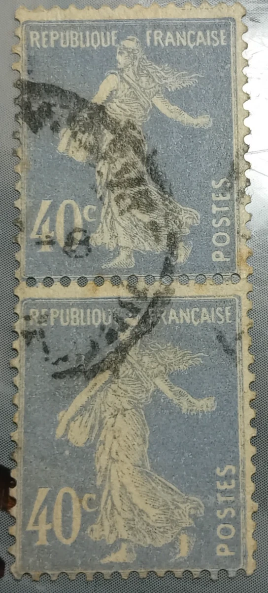FRANCE 1907, TIMBRE perforé 138, type SEMEUSE, oblitéré, PERFIN STAMP, LOT 003 EUR 4,35