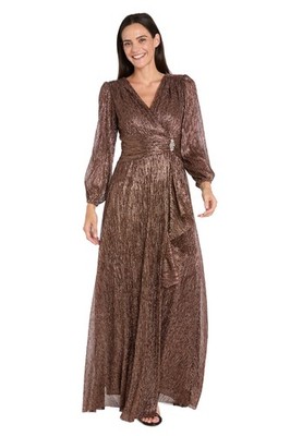 R&M Richards Rm Richards Womens Elegant Long Sleeve Pleated Wrap -