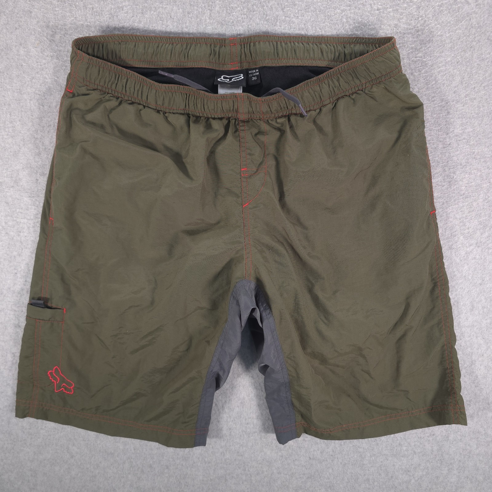 Fox Racing Mountain Bike MTB Padded Green Trail Riding Tech Shorts Mens 36x11
