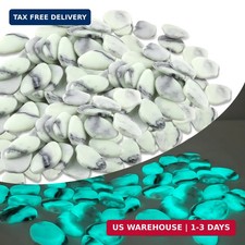 Glow in The Dark Pebbles Glass Stones, 4.5LB Blue Green Luminous Rocks for Garde