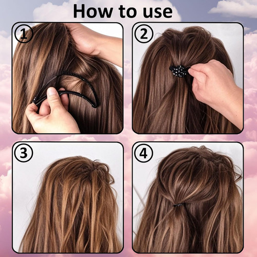 5Pcs Fluffy Hair Volumizing Accessories Set, 3 Types Bump It Clips, Volume... - Picture 4 of 7