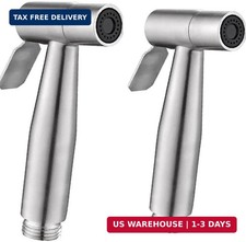 2 Pieces Bidet Toilet Sprayer Head Stainless Steel Handheld Sprayer for Cloth Di