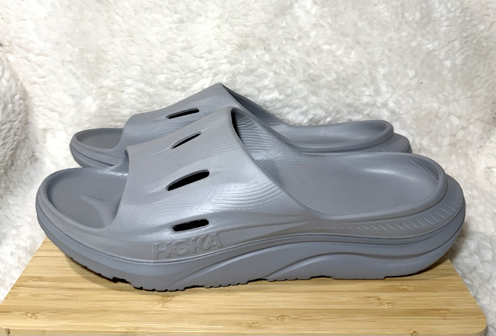 HOKA Ora Recovery Slide 3 Sandals Gray Unisex Men’s 13 Women’s 14 NEW thumbnail 2