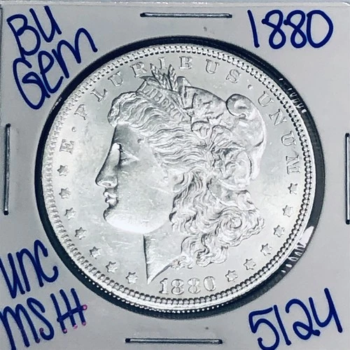 1880 BU UNCIRCULATED MORGAN SILVER DOLLAR AUTHENTIC U.S. MINT FREE SHIPPING 5124