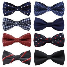 8 PCS Adjustable Pre-tied Men's Bow Ties for Wedding Gifts Formal Wear