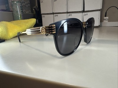 Gucci Men's Sunglasses GG0586SA 001 Black Gold Grey Lens 55mm