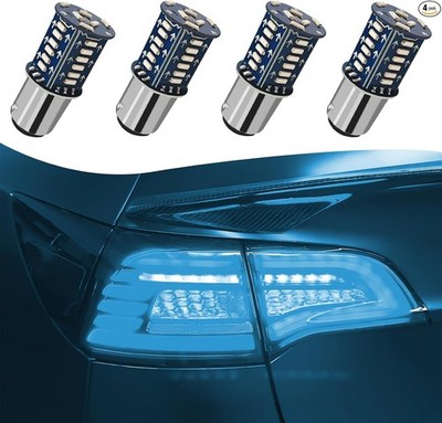 1157 Strobe/Flashing Brake Light Bulb, 12V Super Bright Blue BAY15 Color: Blue