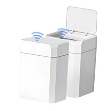  2 Pack 3.5 Gallon Bathroom Trash Can with Lid Motion Sensor 3.5 Gallon 2 Pack
