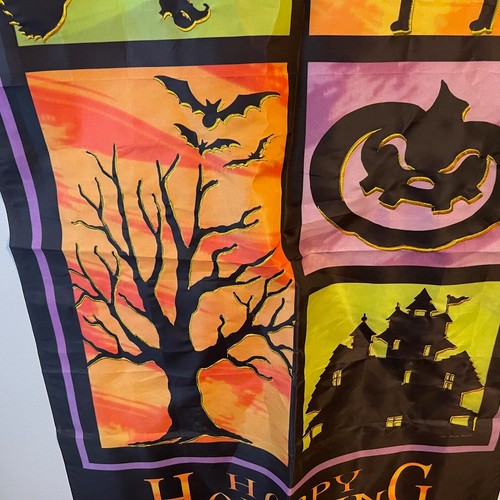 Happy Haunting Halloween House Banner Flag Witches Bats Cats Haunted House 29x42 - Picture 7 of 10