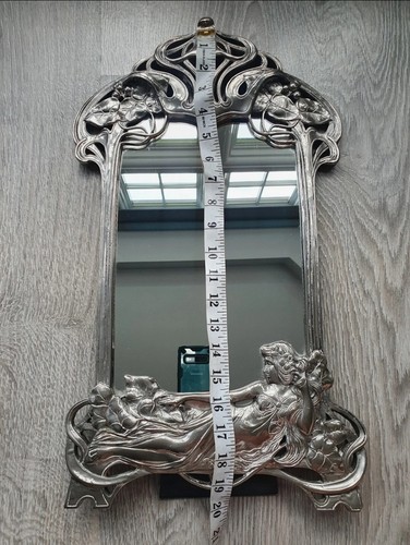 Art Nouveau WMF Maiden Mirror Replica Silver Coloured Metalic free standing - Picture 19 of 20