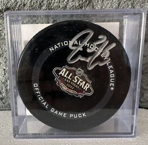 Jack Campbell Autographed Official 2022 All-Star Game Puck wCOA Edmonton Oilers