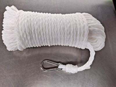 Camco Anchor Rope, 3/8'', 100', Hollow Braid Polypropylene, Snap Hook, OVERSTOCK