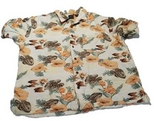 Arrow Hawaiian Shirt Mens Large Button Up Floral 100 Rayon