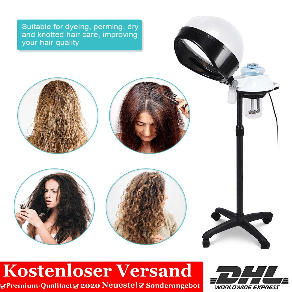 Haar Steamer Bedampfer Haarpflege Friseur Salon Dampfgerät mit Rollen Ständer DE