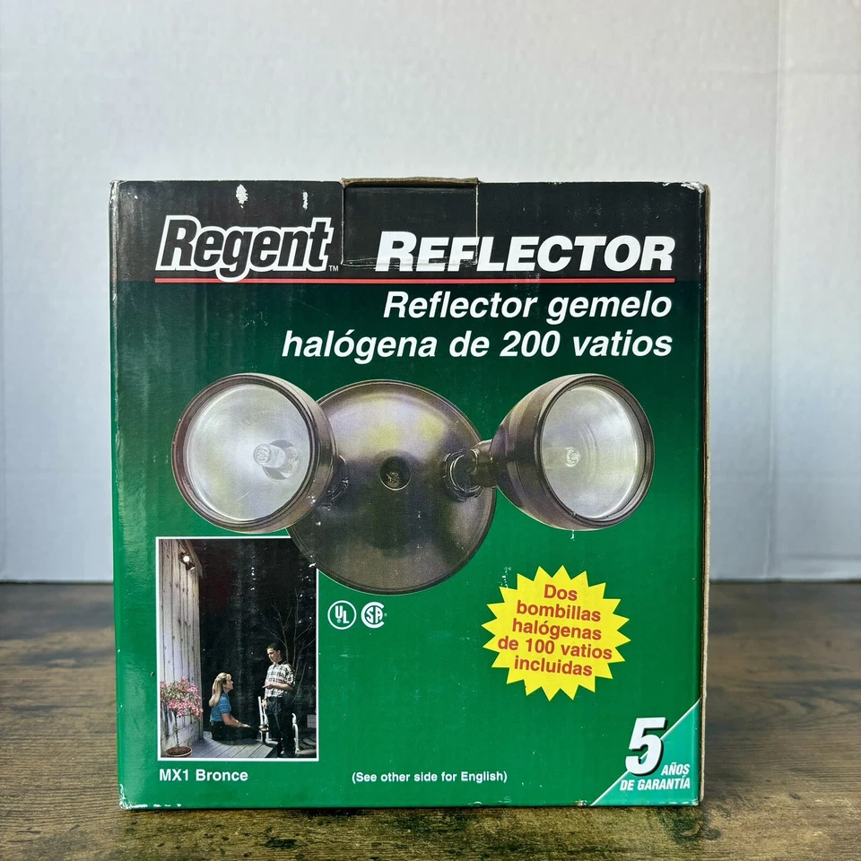 Regent Twin Decorative Floodlight 200 Watt Halogen MX1 Bronze - Vintage NEW NOS - Image 4 of 4