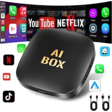 Wireless CarPlay AI box Android Auto WIFI Adapter Converter w/Netflix YouTube