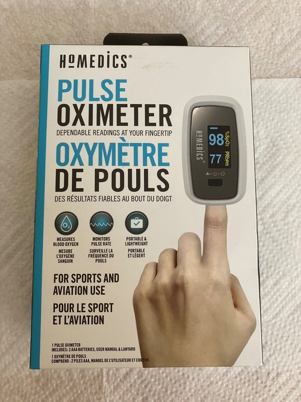 NEW sealed box Homedics Pulse Oximeter check blood oxygen level, pulse rate