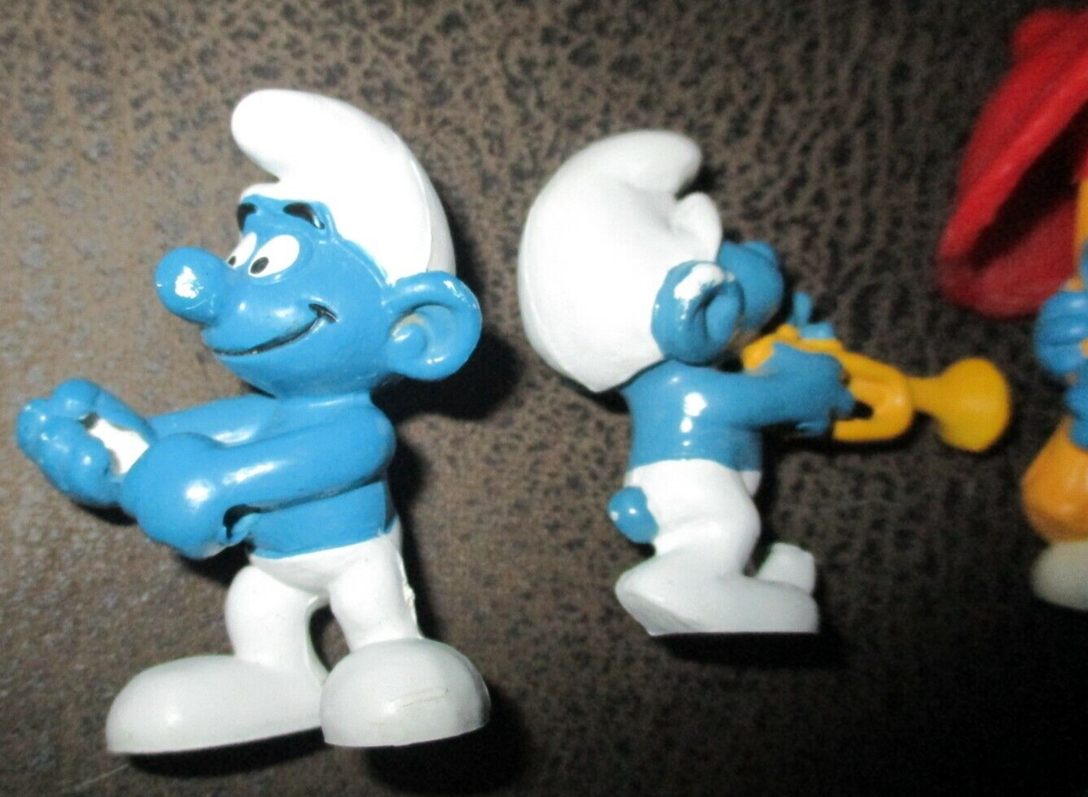 Lot De Figurines Schtroumpf (Schtroumpfs) Anciennes Schleich - Années 80, Divers Modèles, Bon état