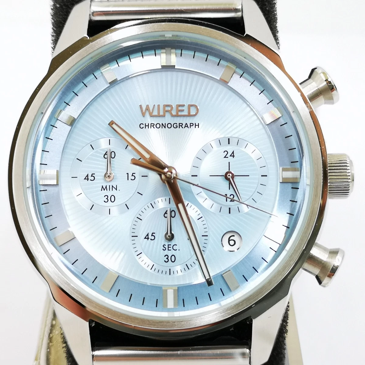 SEIKO WIRED TOKYO SORA series AGAT454 Sky Blue Chronograph Men Watch New in Box