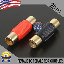 20 Pcs Bag Female To Female RCA Couplers RED/BLACK w/Gold Plated Connectors PACK