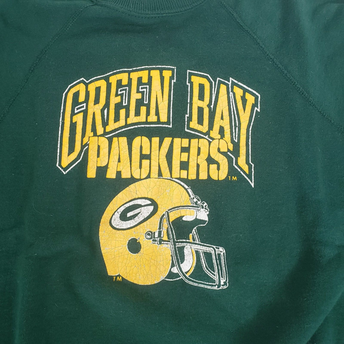 Vtg 80s Green Bay Packers Youth XL Champion Raglan Sweatshirt NFL Helmet - Picture 2 of 4