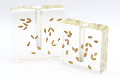 Glass Seed Embed Vase Pen Holder Desk Office Shelf Decor Paperweight