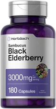  Black Elderberry Capsules 3000mg 180 Pills | Non-GMO, Gluten Free | by Horbaach