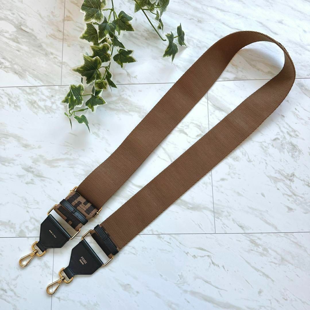 FENDI Strap You Shoulder Strap Zucca Pattern Brown Women FENDI Strap You Shoulder Strap Zucca Pattern Brown Women