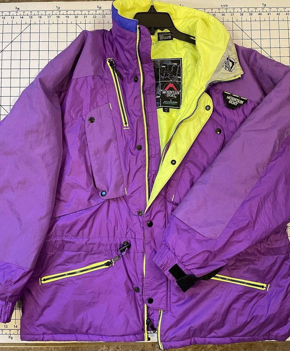 Mountain Goat Jacket Men’s Purple W Yellow Reflective Lining Size XL Mountain Goat Jacket Men’s Purple W Yellow Reflective Lining Size XL