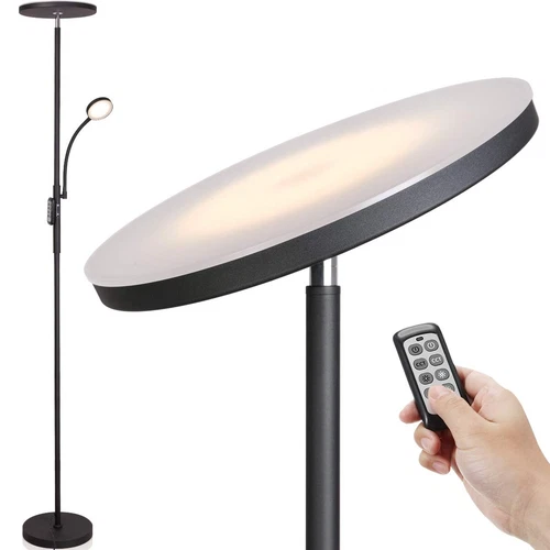 Led Floor Lamp Torchiere Floor Lamp with Adjustable Reading Lamp,2000lumens M...