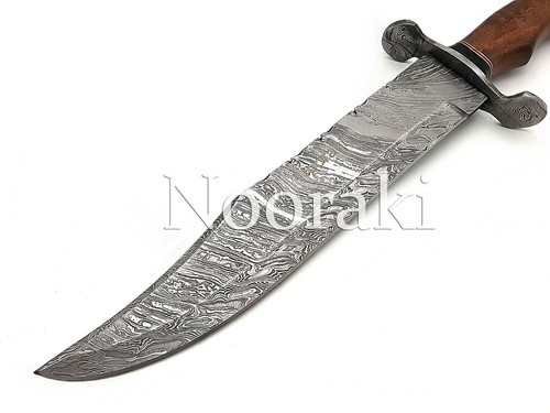 Hand Forged Damascus Bowie Knife Razor Sharp Blade,Handle W/Sheath 17.5 L Editio - Picture 6 of 8