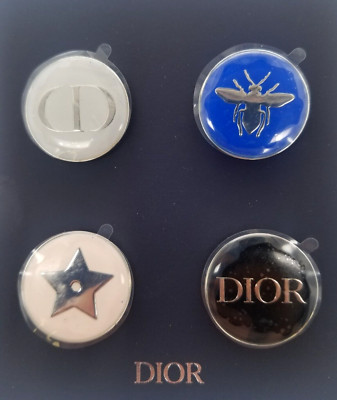 Christian Dior Pin badge Set of 4 Brooch Pins Novelty Logo Bee