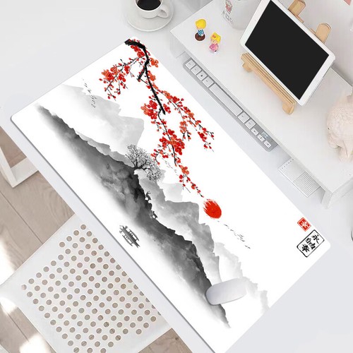 Red Floral Mouse Pad Japanese Cherry Desk Mat for Keyboard and Mouse Desk Pad - Picture 4 of 6