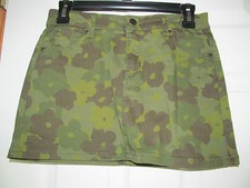 NWT Girls JOE FRESH GREEN FLORAL CAMO colored Jean SKIRT Size 14, Adj. Waist