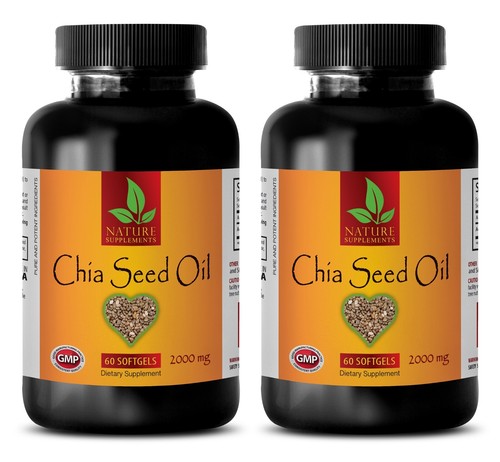 vegan skin capsules - CHIA SEED OIL - omega radiance support 2 Bottles 120 Caps