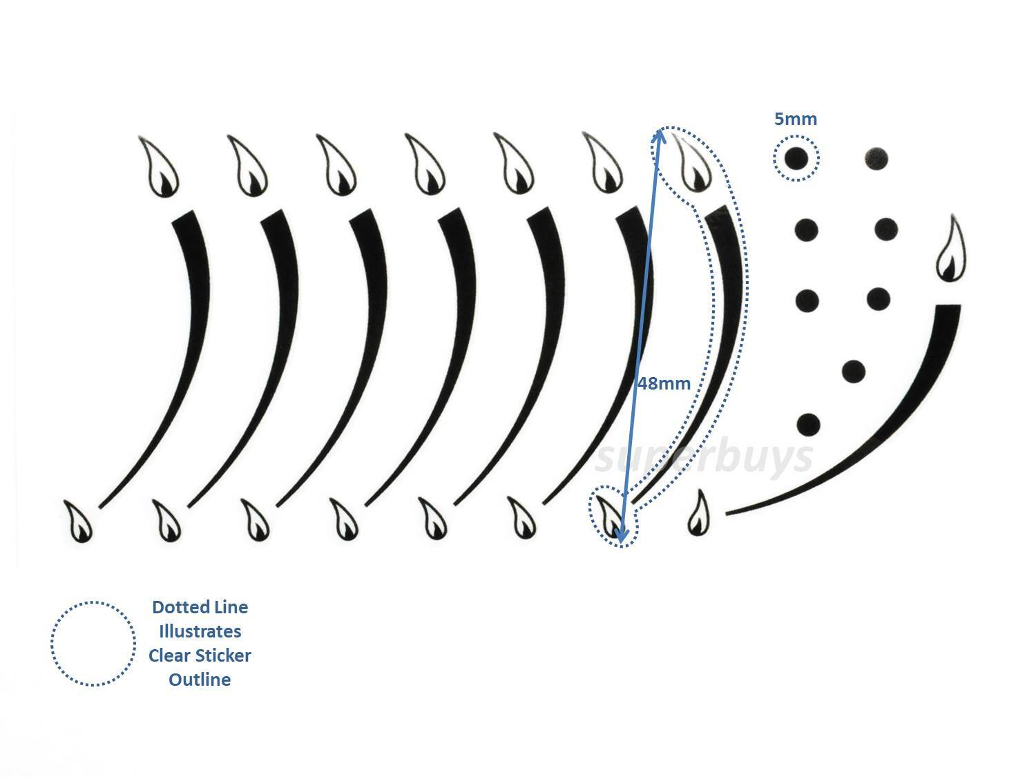 8 Flame Gas Hob Symbol Adhesive Oven Stove Knob Switch Range Sticker