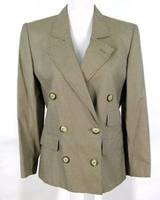Valentino Miss V Blazer Sz 40/ 6 Brown Check Cotton Double Breasted Jacket Italy